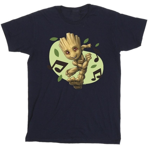 Vêtements Fille T-shirts manches longues Marvel Guardians Of The Galaxy Groot Musical Notes Bleu