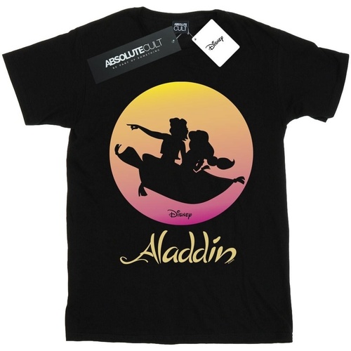 Vêtements Homme T-shirts manches longues Disney Aladdin Flying Sunset Noir