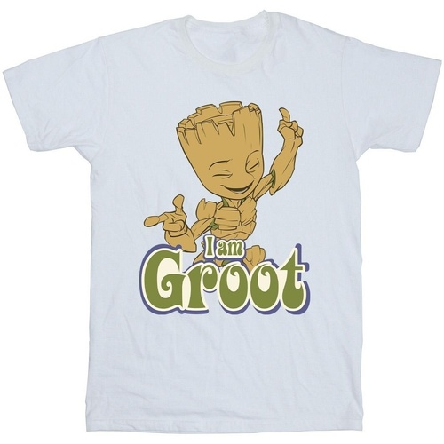 Vêtements Fille T-shirts manches longues Guardians Of The Galaxy Groot Dancing Blanc
