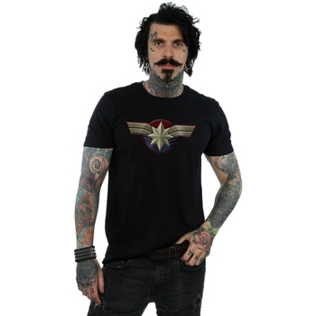 Vêtements Homme T-shirts manches longues Marvel Captain  Chest Emblem Noir
