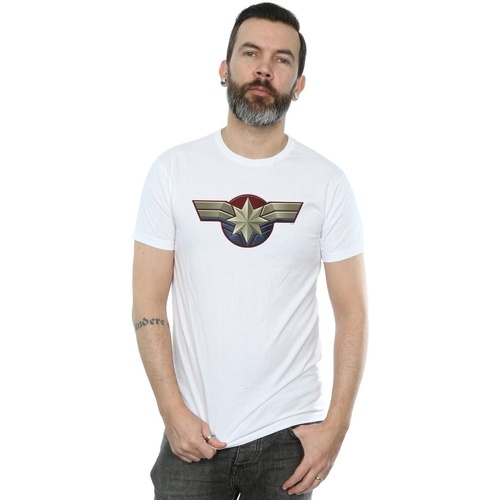 Vêtements Homme T-shirts manches longues Marvel Captain  Chest Emblem Blanc