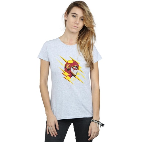 Vêtements Femme T-shirts manches longues Dc Comics The Flash Lightning Portrait Gris