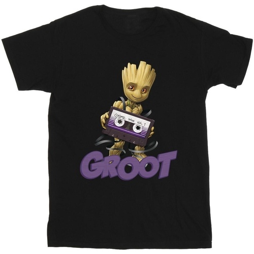 Vêtements Fille T-shirts manches longues Guardians Of The Galaxy Groot Casette Noir