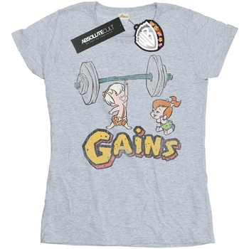 Vêtements Femme T-shirts manches longues The Flintstones Bam Bam Gains Distressed Gris
