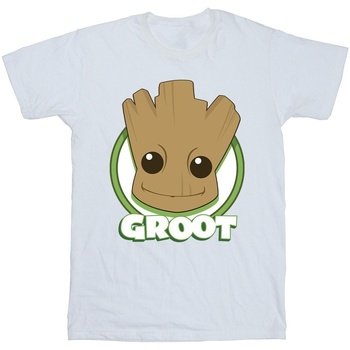 Vêtements Fille T-shirts manches longues Guardians Of The Galaxy Groot Badge Blanc