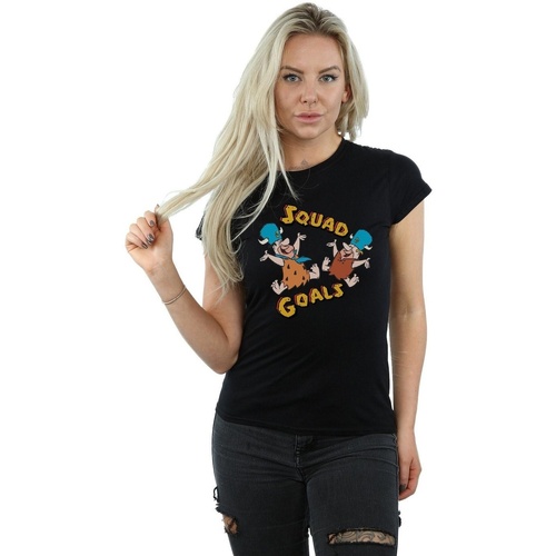 Vêtements Femme T-shirts manches longues The Flintstones Squad Goals Noir