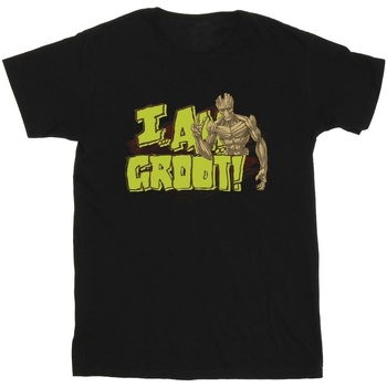 Vêtements Fille T-shirts manches longues Guardians Of The Galaxy I Am Groot Noir