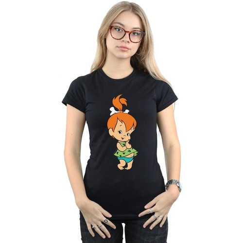Vêtements Femme T-shirts manches longues The Flintstones Pebbles Flintstone Noir