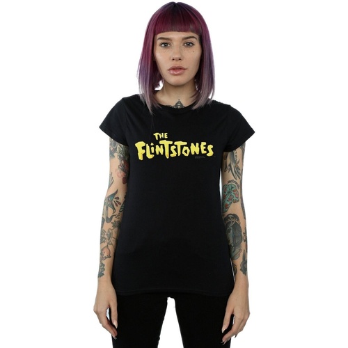 Vêtements Femme T-shirts manches longues The Flintstones Original Logo Noir