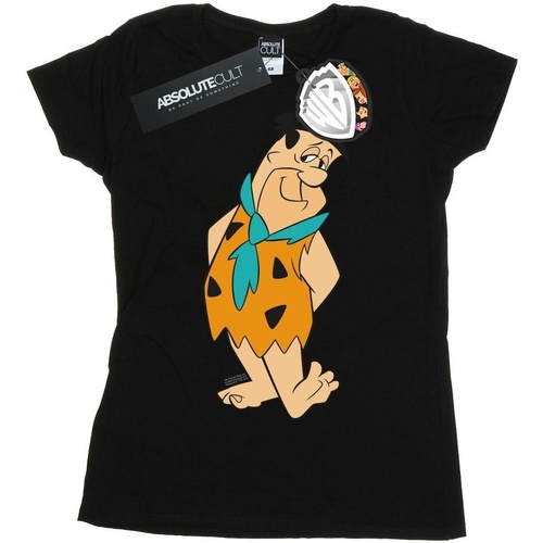 Vêtements Femme T-shirts manches longues The Flintstones Fred Flintstone Kick Noir