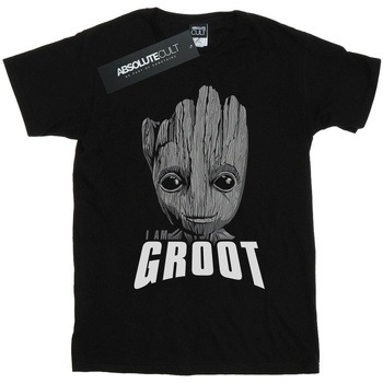 Vêtements Fille T-shirts manches longues Marvel Guardians Of The Galaxy Groot Face Noir