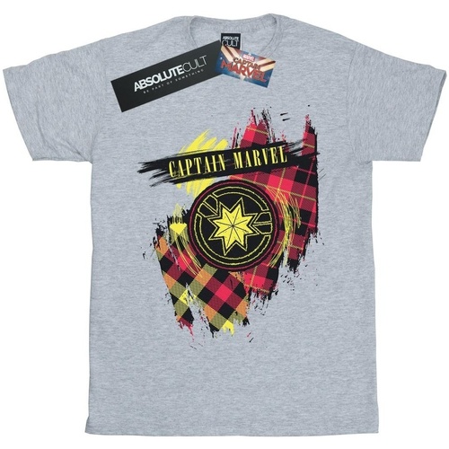 Vêtements Homme T-shirts manches longues Marvel Captain  Tartan Patch Gris