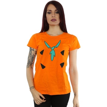 Vêtements Femme T-shirts manches longues The Flintstones Fred Flintstone Costume Print Orange