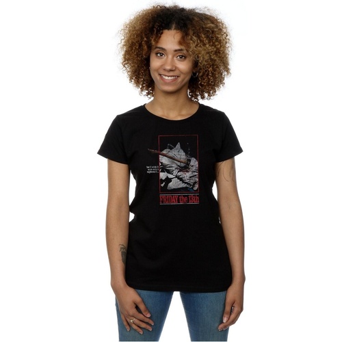 Vêtements Femme T-shirts manches longues Friday 13Th Distressed Axe Poster Noir
