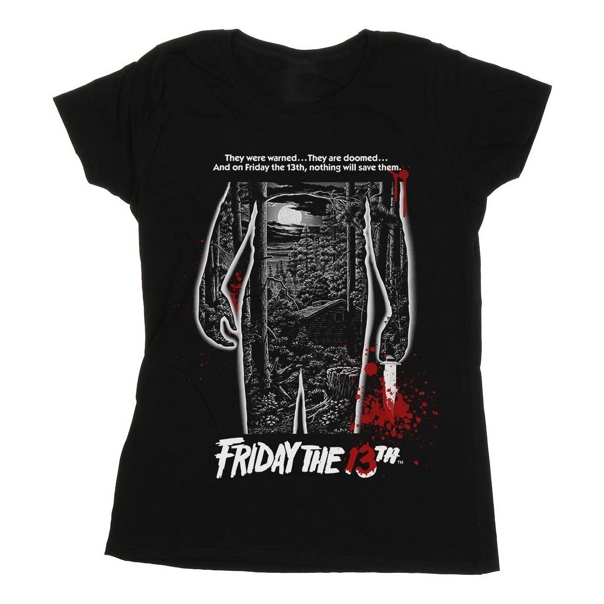 Vêtements Femme T-shirts manches longues Friday The 13Th Bloody Poster Noir