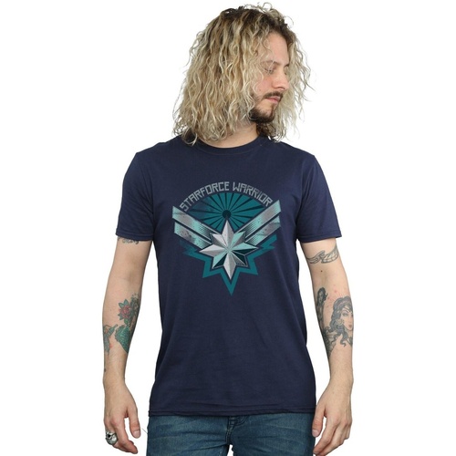 Vêtements Homme T-shirts manches longues Marvel Captain  Starforce Warrior Bleu