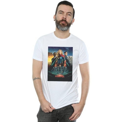 Vêtements Homme T-shirts manches longues Marvel Captain  Movie Starforce Poster Blanc