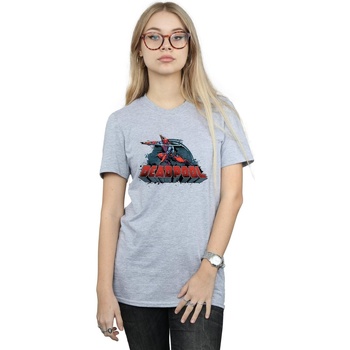 Vêtements Femme T-shirts manches longues Marvel Deadpool Sword Logo Gris