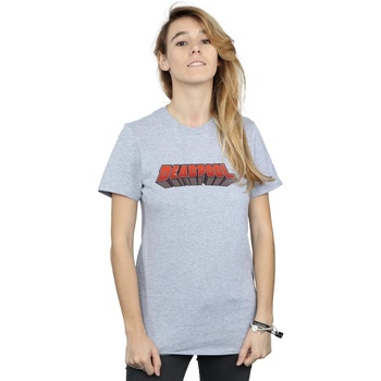 Vêtements Femme T-shirts manches longues Marvel Deadpool Text Logo Gris