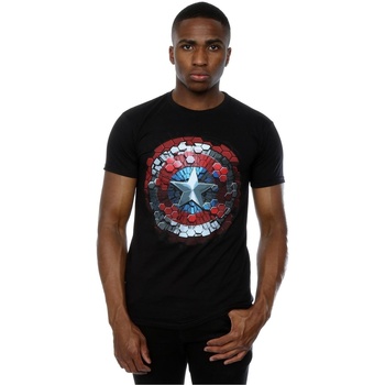 Vêtements Homme T-shirts manches longues Marvel Captain America Civil War Hex Shield Noir
