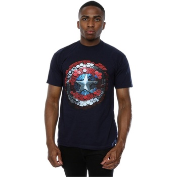 Vêtements Homme T-shirts manches longues Marvel Captain America Civil War Hex Shield Bleu