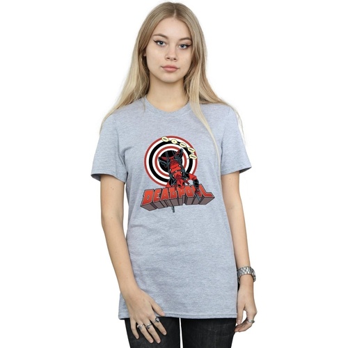 Vêtements Femme T-shirts manches longues Marvel Deadpool Upside Down Gris