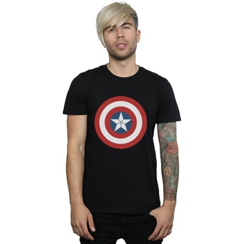 Vêtements Homme T-shirts manches longues Marvel Captain America Civil War Shield Noir