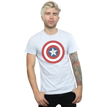 Vêtements Homme T-shirts manches longues Marvel Captain America Civil War Shield Gris