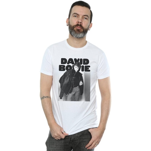 Vêtements Homme T-shirts manches longues David Bowie Jacket Photograph Blanc