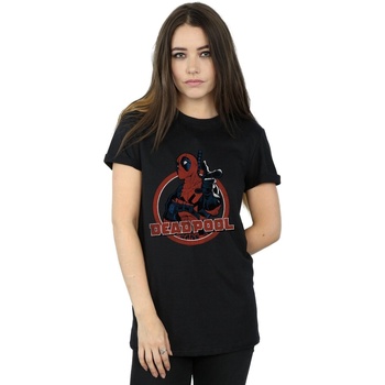 Vêtements Femme T-shirts manches longues Marvel Deadpool Gun Finger Noir
