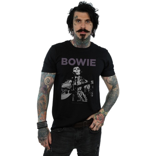 Vêtements Homme T-shirts manches longues David Bowie Rock Poster Noir