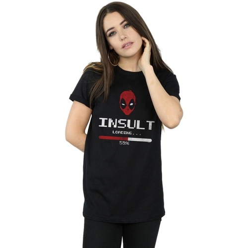 Vêtements Femme T-shirts manches longues Marvel Deadpool Insult Loading Noir