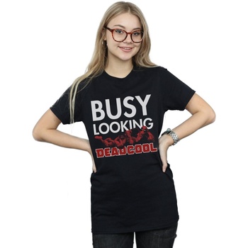 Vêtements Femme T-shirts manches longues Marvel Deadpool Busy Looking Deadcool Noir