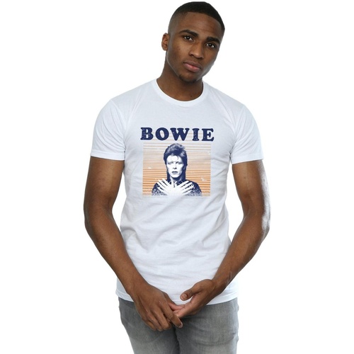 Vêtements Homme T-shirts manches longues David Bowie Orange Stripes Blanc