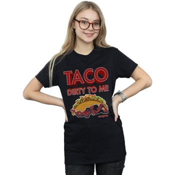 Vêtements Femme T-shirts manches longues Marvel Deadpool Taco Dirty To Me Noir