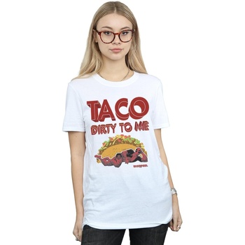 Vêtements Femme T-shirts manches longues Marvel Deadpool Taco Dirty To Me Blanc