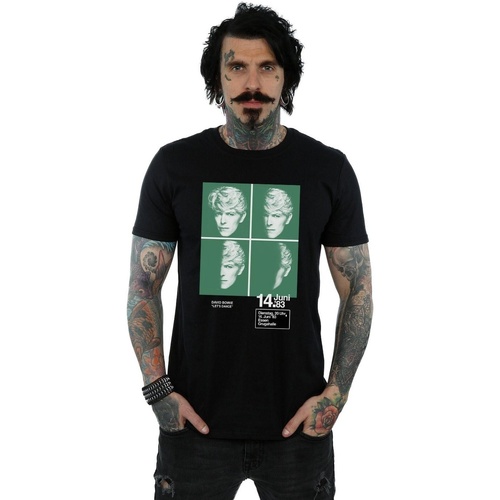 Vêtements Homme T-shirts manches longues David Bowie 1983 Concert Poster Noir