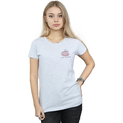 Vêtements Femme T-shirts manches longues Friends Coffee Cup Breast Print Gris
