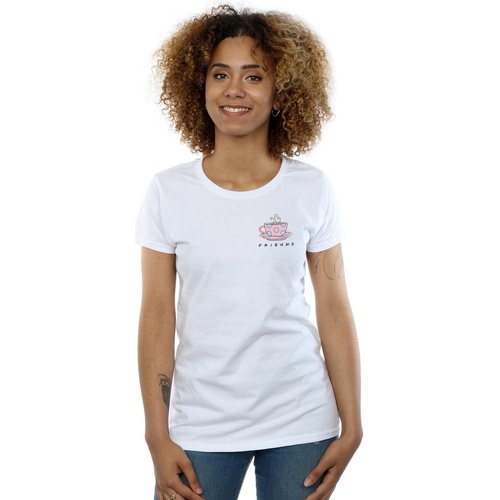 Vêtements Femme T-shirts manches longues Friends Coffee Cup Breast Print Blanc