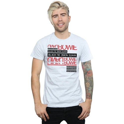 Vêtements Homme T-shirts manches longues David Bowie Black Tie White Noise Gris
