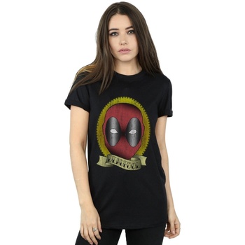 Vêtements Femme T-shirts manches longues Marvel Deadpool Tattoo Print Noir
