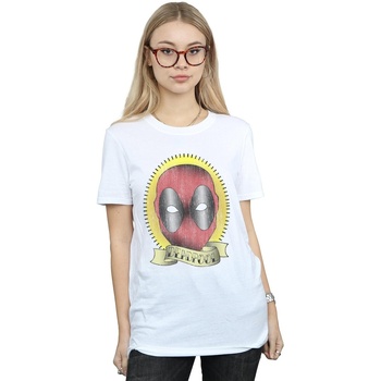 Vêtements Femme T-shirts manches longues Marvel Deadpool Tattoo Print Blanc