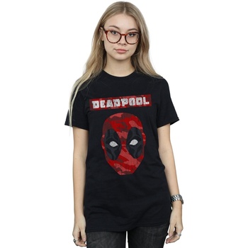 Vêtements Femme T-shirts manches longues Marvel Deadpool Camo Head Noir