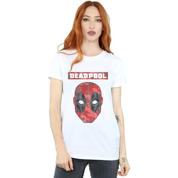 Vêtements Femme T-shirts Manuel manches longues Marvel Deadpool Camo Head Blanc