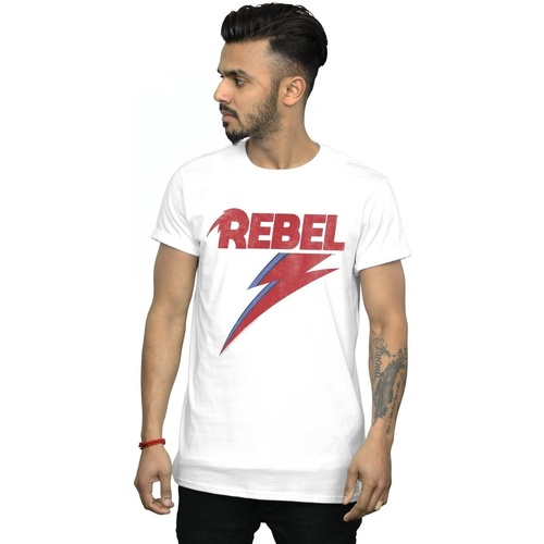 Vêtements Homme T-shirts manches longues David Bowie Distressed Rebel Blanc