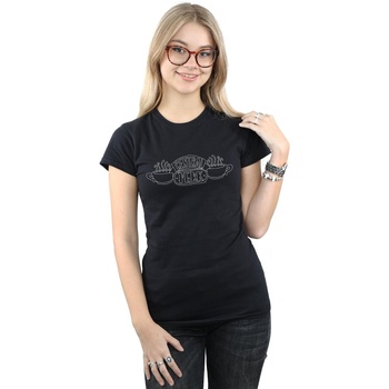 Vêtements Femme T-shirts manches longues Friends Central Perk Outline Noir