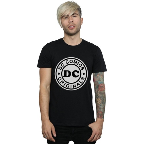 Vêtements Homme T-shirts manches longues Dc Comics DC Originals Logo Noir