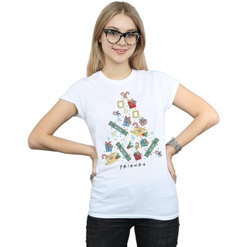Vêtements Femme T-shirts manches longues Friends Christmas Tree Blanc