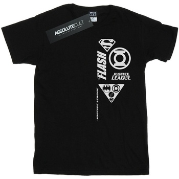 Vêtements Garçon T-shirts manches courtes Dc Comics Justice League Chest Icons Noir