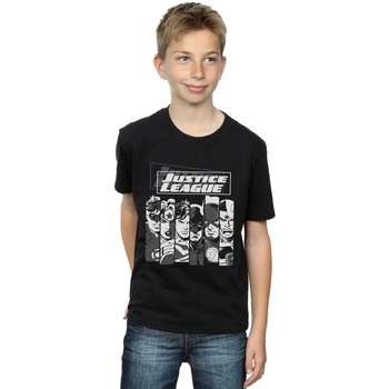Vêtements Garçon T-shirts manches courtes Dc Comics Justice League Stripes Noir